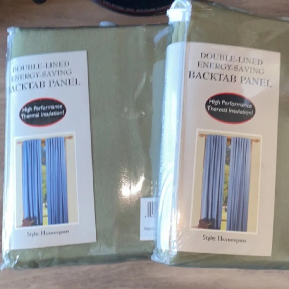 2 - Energy-Efficient Homespun Double-Lined Rod-Pocket Curtain Panels 40x84”